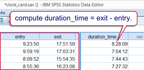 SPSS Time Difference Example
