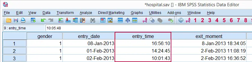 SPSS Time Variable in Data