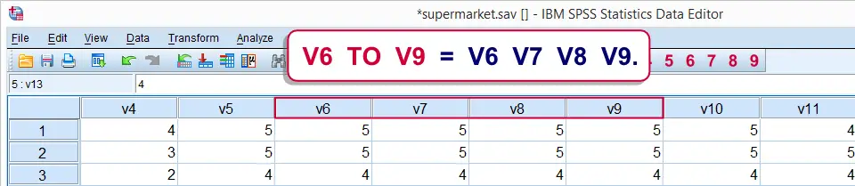 SPSS TO keyword 1