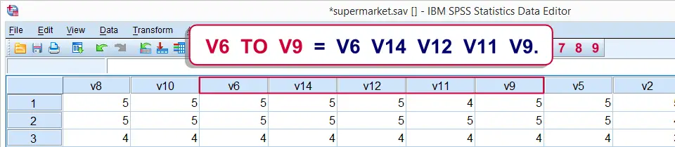 SPSS TO keyword 1