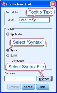 SPSS Toolbar - Create New Tools