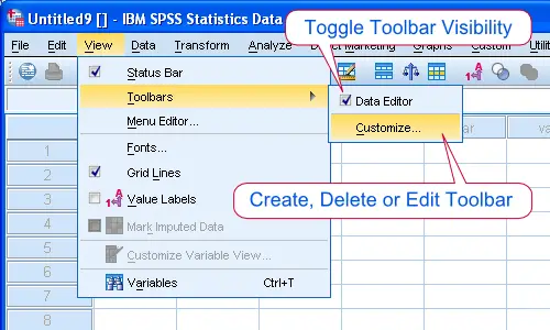 downloaded spss 25 but no toolbar