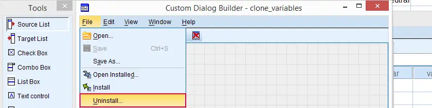 Uninstall SPSS Custom Dialog 2