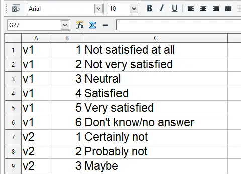 SPSS Value Labels in Excel