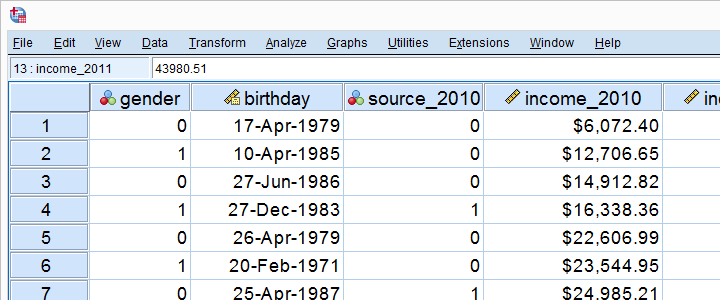 SPSS - What Is It? - Data View