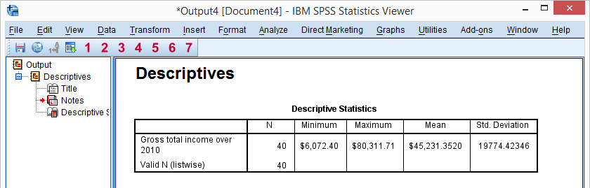 SPSS - What Is It? - Output Viewer Window