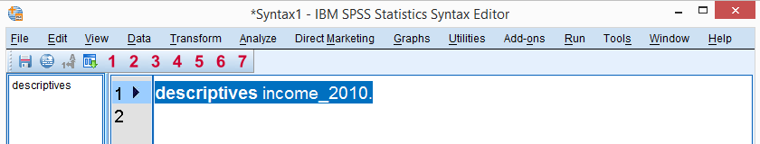 SPSS - What Is It? - Syntax Editor Window