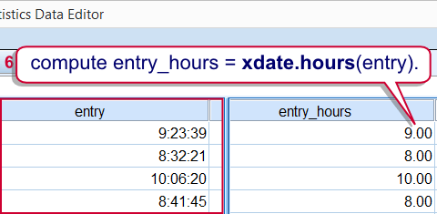 SPSS Xdate Example